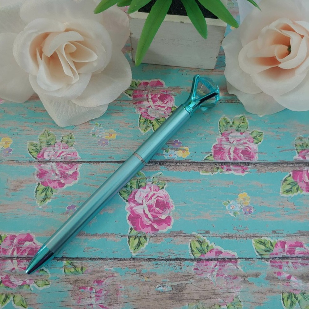 Sky Blue Diamond Crystal Ballpoint Pen